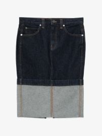 KHAITE Kilian two-tone Denim Midi Skirt | Blue | FARFETCH at Farfetch